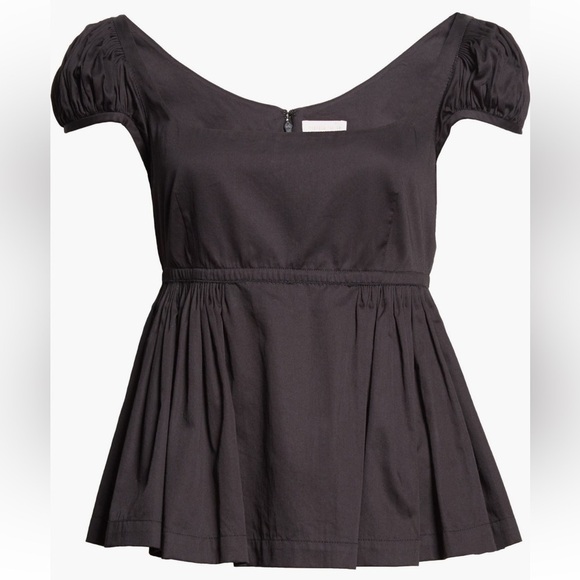 Rebecca Taylor Puff Sleeve Black Blouse. New With Tags. - Picture 6 of 12